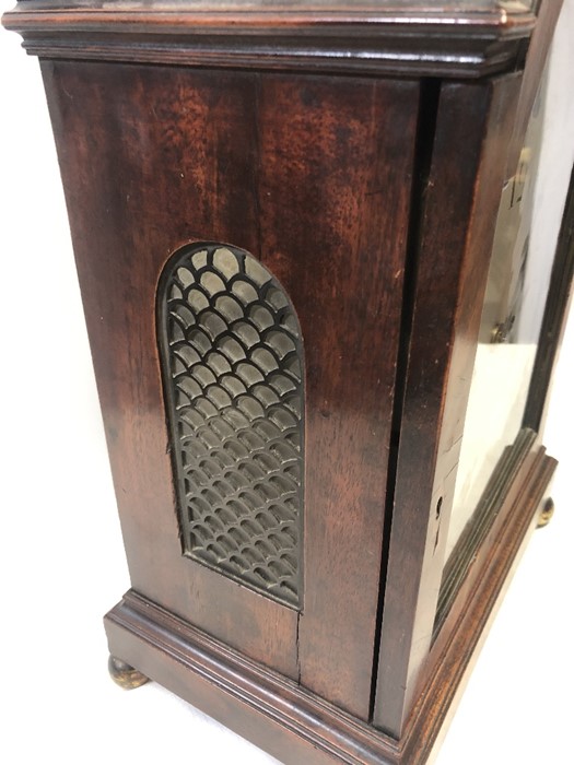 A double fusée mahogany bracket clock. Harvie of Totnes. Circa 1800. 43cms h. - Image 4 of 11