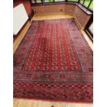 Bokhara handmade wool carpet, elephant pattern. 305 x 366cms. 14'3' x 10'1'' (4343 x 3070)
