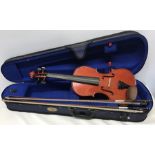 Stentor Student violin, model 1 with 2 bows and a travel case.