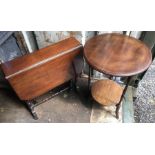 Mahogany 2 tier occasional table together with Edwardian Sutherland table.