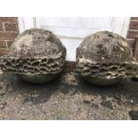 Pair of stone gate finials from Harrison Broadley Estate, Welton House? Now Park Rd Estate. 37cms