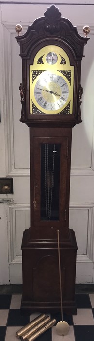 A walnut cased reproduction longcase clock. Robert Blandford. 169cms h. 40cms to base width.