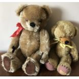 A Chad Valley teddy together with a Merrythought teddy. Both in good condition. Chad Valley 40cms h.