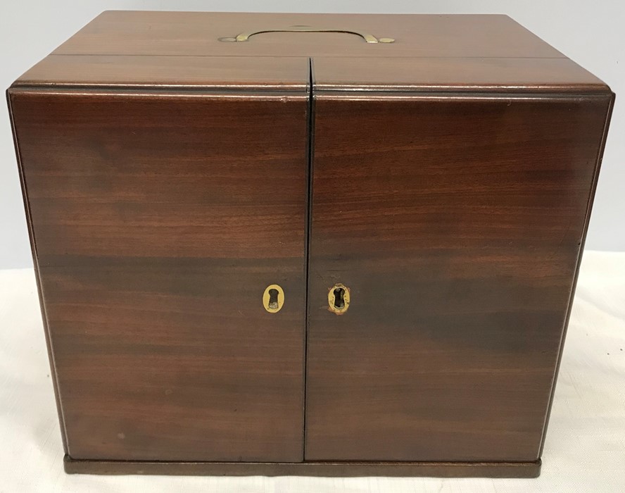 A fine quality mahogany travelling/campaign apothecary chest. Circa 1800 with bottles, pestle and - Image 2 of 9