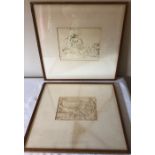 Two sketches by William Hilton R A (1786-1839) on the back of a letter or envelope addressed William