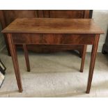 A 19thC mahogany side table. 86 w x 44 d x 74cms h.