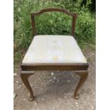 Walnut dressing table stool.