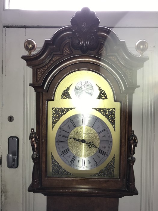 A walnut cased reproduction longcase clock. Robert Blandford. 169cms h. 40cms to base width. - Image 2 of 2