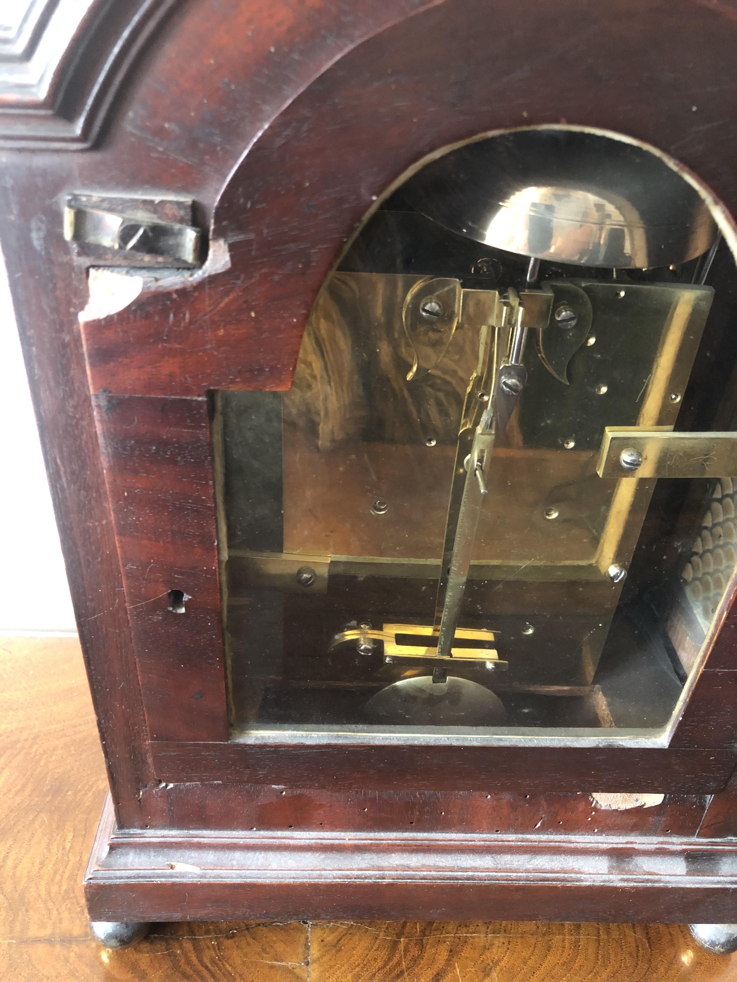 A double fusée mahogany bracket clock. Harvie of Totnes. Circa 1800. 43cms h. - Image 8 of 11