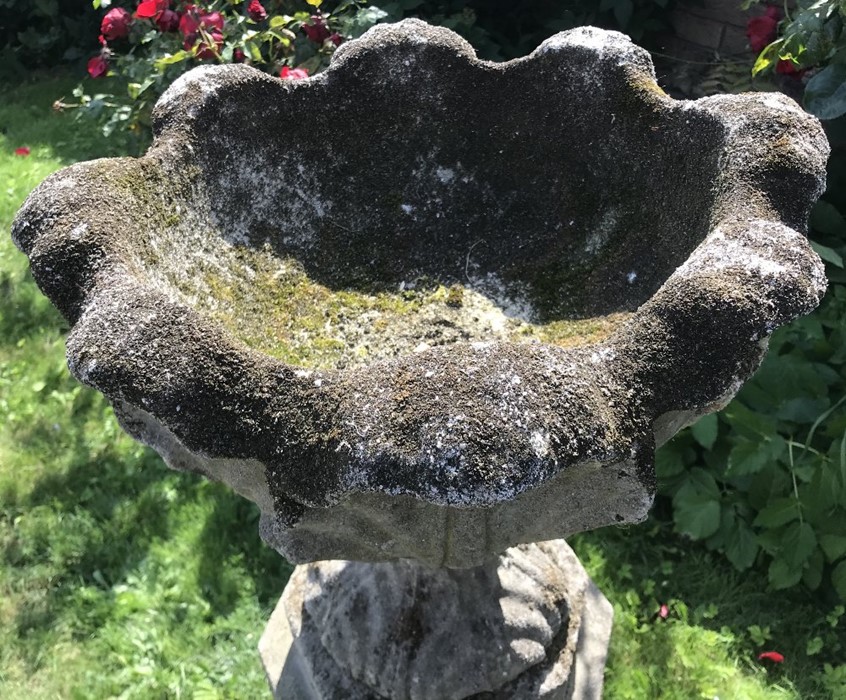 A reconstituted stone planter on octagonal pedestal. 97 h x 49cms d. - Image 3 of 3