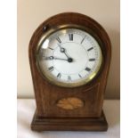 Edwardian inlaid mantle clock, 22cms h.