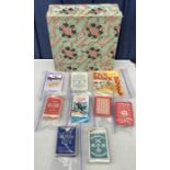Selection of playing card games inc Cow and Gate smiler, Militaire Army card game and other and a