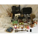 Mixed lot, Kodascope Eight model 30 film projector, Boules, vintage Christmas tree decorations,