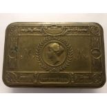 Great War, Queen Marys Brass Christmas Box 1914 complete with cigarettes and tobacco.