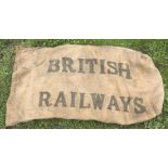 Large early 20thC British Rail canvas sack. 132 x 70cms. Condition ReportTwo holes.