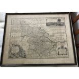 Map of the West Riding of Yorkshire by Emanual Bowen. 64 x 83cms.