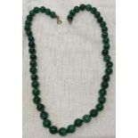 Malachite bead necklace approx 56cms l.