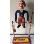 Vintage Jimmy the clown acrobat tin toy, Arnold Toys, West Germany. 50cms h. Working order.