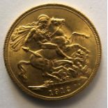A 1912 gold sovereign.