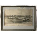 Framed Victorian lithographic print, Hull General Cemetery, Spring Bank, William Bevan 1840's. 33