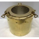 Large brass porthole wine cooler, Culinary Concepts London. 24 h x 25cms w.