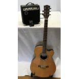 Sheridan Electro Acoustic guitar, model BL210 CE-NA with a Carlsbro Kickstart 10 watt amp,