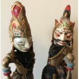 Two vintage Balinese puppets. 83cms h.