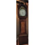 An 8 day oak and mahogany longcase clock. 223cms h x 49cms w. SJ Fox, BeverleyCondition