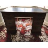 Pedestal kneehole desk. 122 w x 60 d x 73cms h.