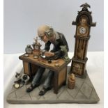 Capodimonte figure, Watch Repairer. Base width 23 x 17cms, height 24cms. Condition ReportChip to