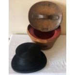 A black silk top hat by G.A. Dunn and Co of Picadily, London, in original leather hat box.