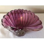 A mid 20th century glass shell bowl.