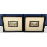 Small pair of coloured Baxter prints, 4.5 x 2.5cms in frames 13 x 11cms, Royal Parade and a