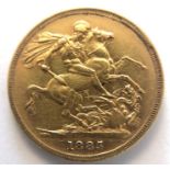 A gold sovereign 1885.