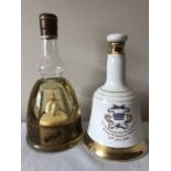 A Bolls musical ballerina liqueur with a Wade commemortive porcelain decanter from Bell's scotch