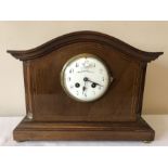 A mahogany Walker & Hall mantle clock. 25 h x 32cms w.