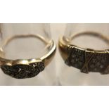 Two ladies dress rings, both in 9ct yellow gold set with diamonds. 4.6gms.