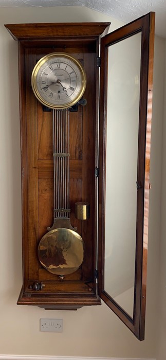 Lepaute Horl.du Roi. c1850. Month duration timepiece. Vienna style walnut wall clock, single train