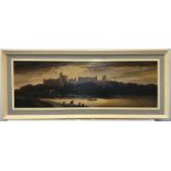 Framed oil on board, signed Edward Elliot, Windsor Castle. 30 h x 92cms w.