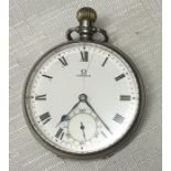 Omega silver cased pocket watch, Omega movement in a Dennison silver case, 25mmw Birmingham 1929