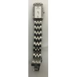 A lady's stainless steel and diamond set Emporio Armani Quartz wrist watch.