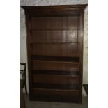 A large 19thC mahogany open bookcase. 213 h x 134 w x 41cms d.