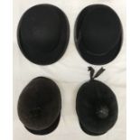 A selection of 4 hats to include two Bowler hats (30cms each) made by Lock & Co Hatters, St James'