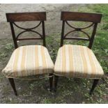 Pair of 19thC mahogany bar back chairs, cross frame back stretcher, 45 h to seat 86 h to back, 50cms