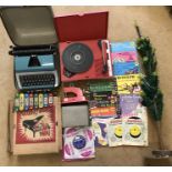 Mixed selection of children's toys, Fidelity portable record player with Goldentone and Kidditunes