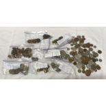 Collection of British pre decimal silver and copper coins.
