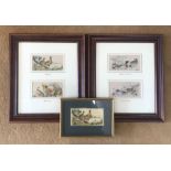 Cash's framed woven silk pictures, Pheasants, ruffled Grouse, Mallard and Teal with young, each silk