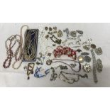 Costume jewellery, pearl necklaces, earrings, brooches and bracelets.