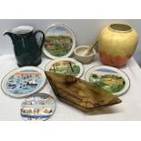 Mixed lot, Villeroy and Boch Four Seasons plates, 23cms w, large Denby jug, 23cms h, large Avon