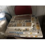 Meccano motorised set of 4 and 5. Boxed and 1 accessories set used plus missing screw driver and